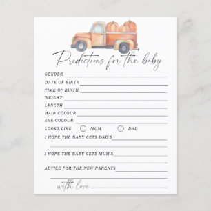 Pumpkin truck - Baby predictions and advice 