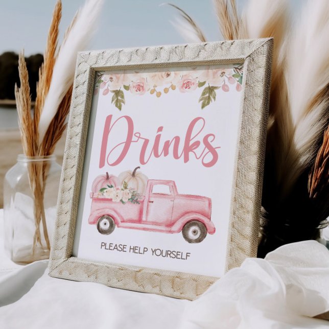 Pumpkin Truck Baby Shower Drinks Sign (Creator Uploaded)