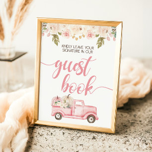 Pumpkin Truck Baby Shower Guest Book Sign