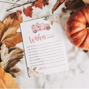 Pumpkin Truck Baby Shower Wishes For Baby Card