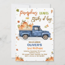 Pumpkin Truck Birthday Party Fall Pumpkin Birthday