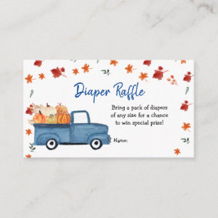 Pumpkin Truck Diaper Raffle Card, Enclosure Card