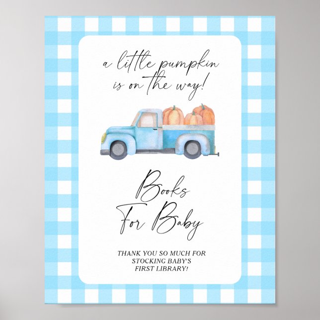 Pumpkin truck fall books for baby poster (Front)