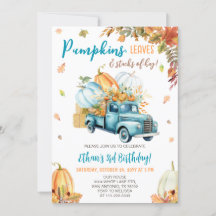 Pumpkin Truck Fall Boy Birthday Party