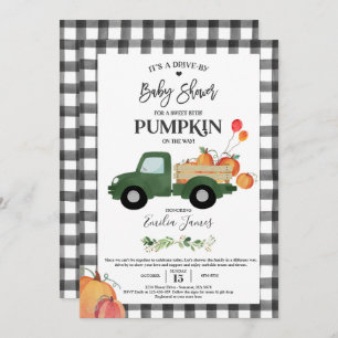 Pumpkin Truck Gender Neutral Fall Baby Shower Invitation