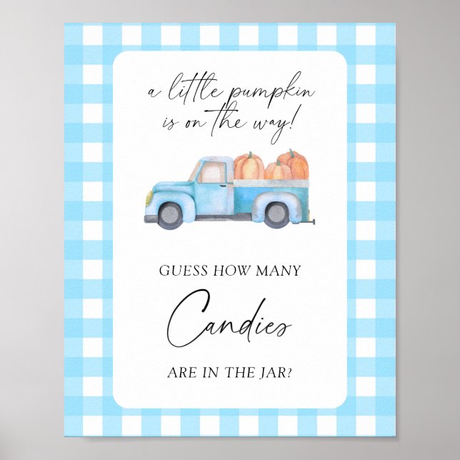 Pumpkin truck - guess how many candies Poster (Front)