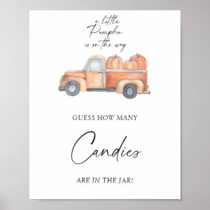 Pumpkin truck - guess how many candies Poster