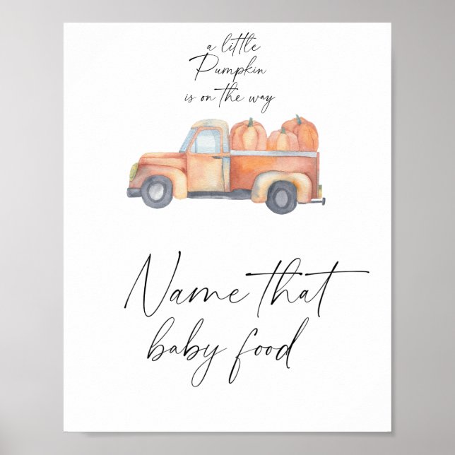 Pumpkin truck - name that baby food poster (Front)