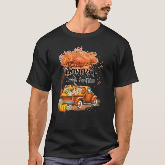 Pumpkin Truck Nanny's Little Pumpkins Fall Thanksg T-Shirt (Front)