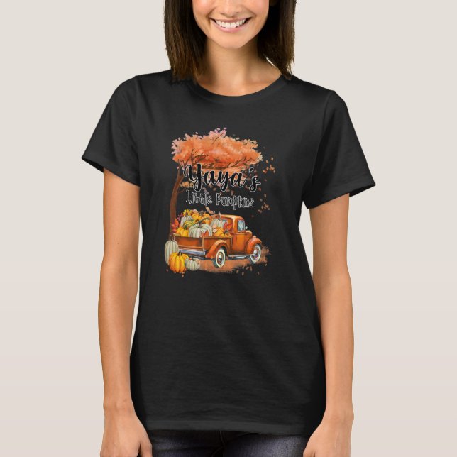 Pumpkin Truck Yaya's Little Pumpkins Fall Thanksgi T-Shirt (Front)