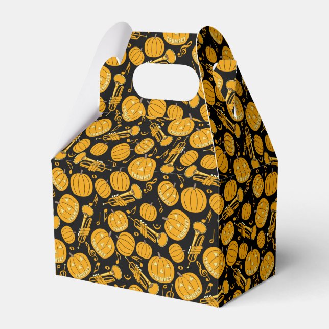 Pumpkin Trumpet Music Notes Favour Box (Front Side)