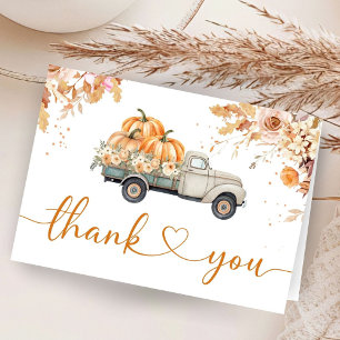 Pumpkin Tuck Baby Shower Folded Thank You Card