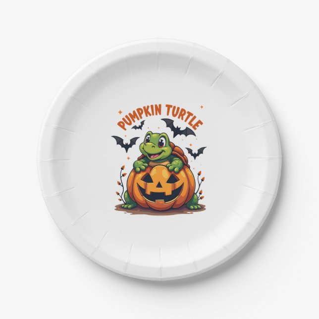 Pumpkin Turtle Paper Plate (Front)