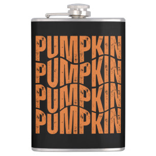 PUMPKIN TYPOGRAPHY GIFT HIP FLASK