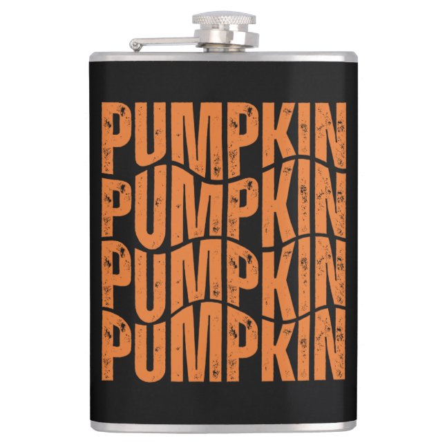 PUMPKIN TYPOGRAPHY GIFT HIP FLASK (Front)