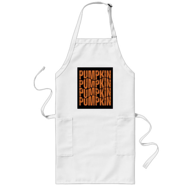 PUMPKIN TYPOGRAPHY GIFT LONG APRON (Front)