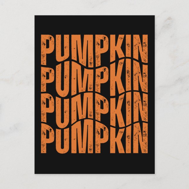 PUMPKIN TYPOGRAPHY GIFT POSTCARD (Front)