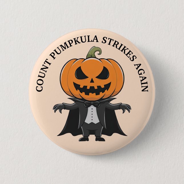 Pumpkin Vampire 6 Cm Round Badge (Front)