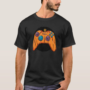 Pumpkin Video Game Controller Halloween Gamer Cos T-Shirt
