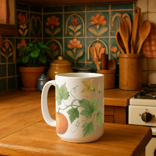 Pumpkin Vine With Flowers Coffee Mug