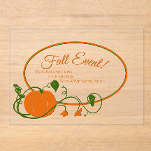 Pumpkin Vines Acrylic Invitation