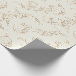 Pumpkin Vines Autumn Fall Thanksgiving design Wrapping Paper