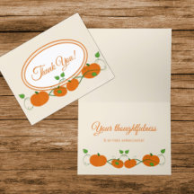 Pumpkin Vines Folded Thank You Card