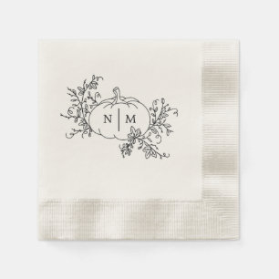 Pumpkin Vines Monogram Napkin