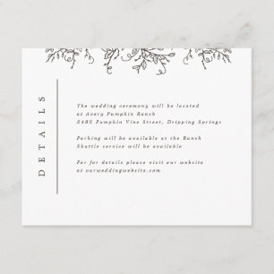 Pumpkin Vines Monogram Wedding Insert