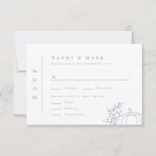 Pumpkin Vines Monogram Wedding RSVP Card