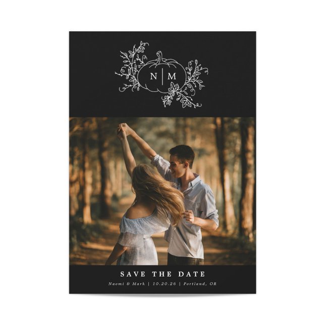 Pumpkin Vines Monogram Wedding  Save The Date (Creator Uploaded)