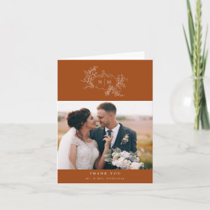 Pumpkin Vines Monogram Wedding Thank You Cards