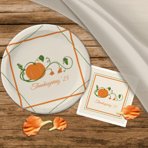 Pumpkin Vines Paper Plate