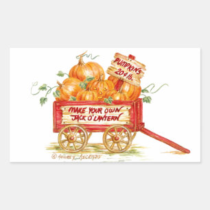 Pumpkin Wagon Halloween Stickers