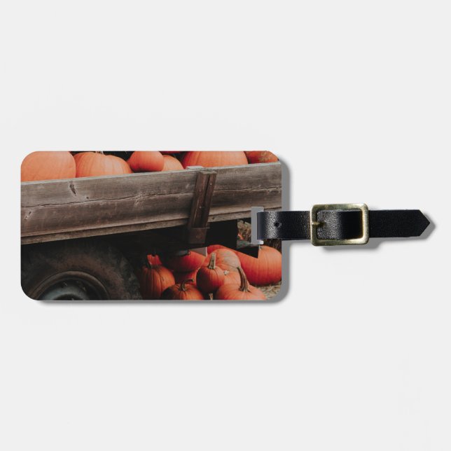 pumpkin wagon luggage tag (Front Horizontal)