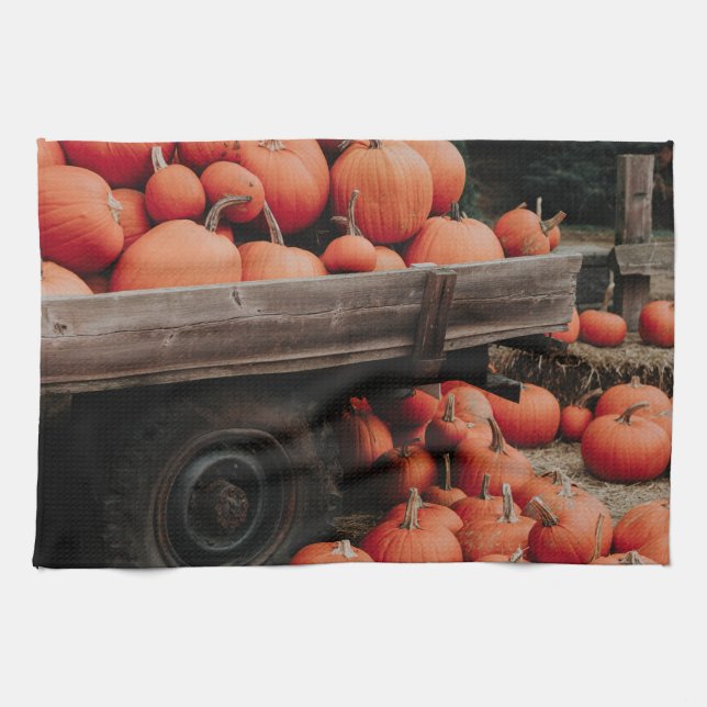 pumpkin wagon tea towel (Horizontal)