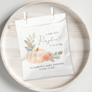 Pumpkin Watercolor Autumn Baby Shower Favour Bag