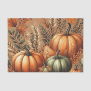 Pumpkin Watercolor Autumn Pattern for Fall  Tissue Paper