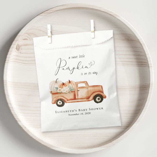 Pumpkin Watercolor Baby Shower Favour Bag (Creator Uploaded)