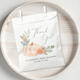 Pumpkin Watercolor Baby Shower Thank You Favour Bag