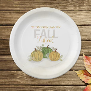 Pumpkin Watercolor Elegant Gourd Fall Festival  Paper Plate