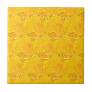 Pumpkin Watercolor Pattern Painting Ceramic Tile