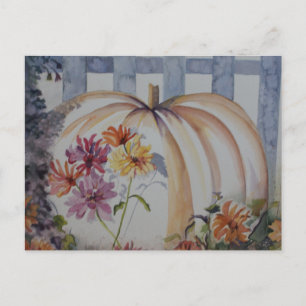 Pumpkin watercolor post card