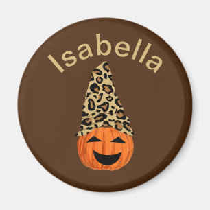 Pumpkin Wearing A Leopard Hat Magnet