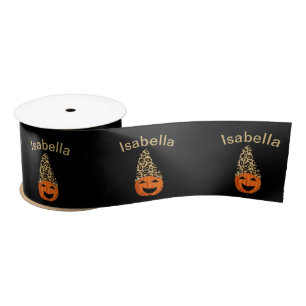 Pumpkin Wearing A Leopard Hat Satin Ribbon
