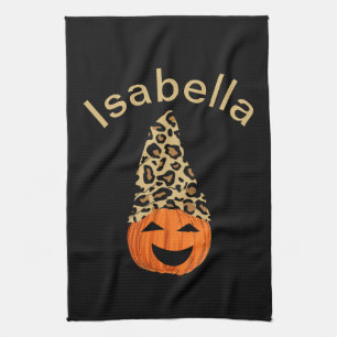 Pumpkin Wearing A Leopard Hat Tea Towel
