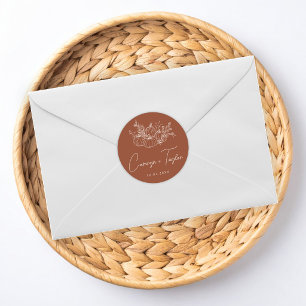 Pumpkin Wedding Classic Round Sticker