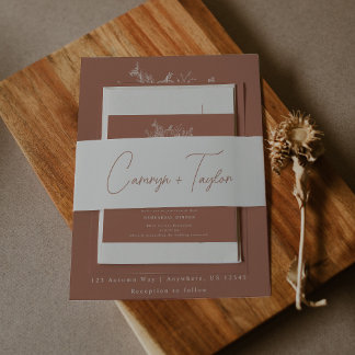 Pumpkin Wedding Invitation Belly Band