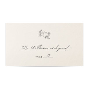 Pumpkin Wedding Place Card