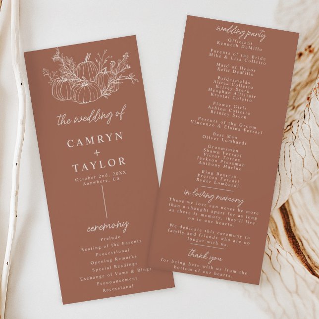 Pumpkin Wedding Program (Creator Uploaded)
